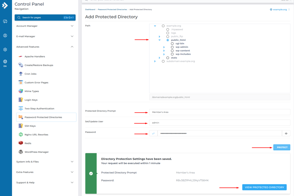 complete directoy protection process