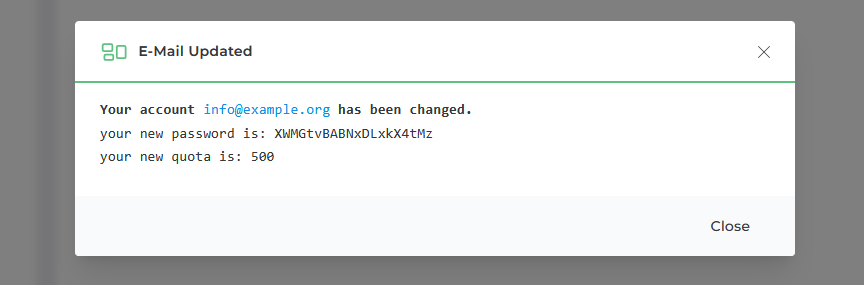 email password updated